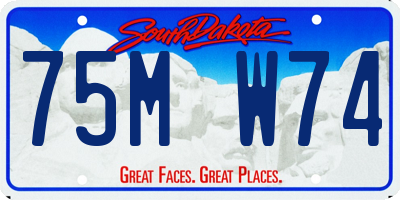 SD license plate 75MW74