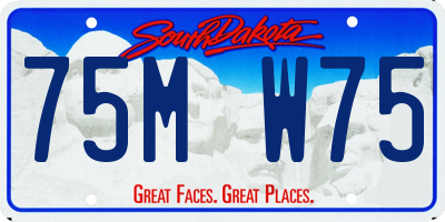 SD license plate 75MW75