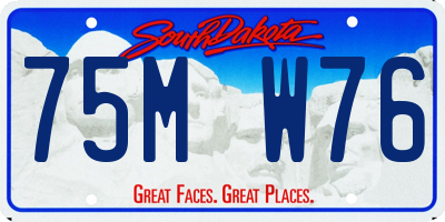 SD license plate 75MW76