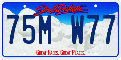 SD license plate 75MW77