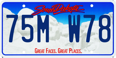 SD license plate 75MW78