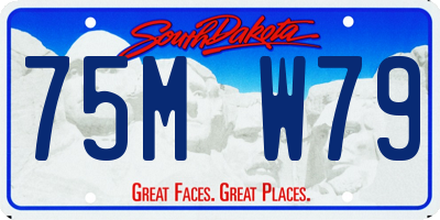 SD license plate 75MW79