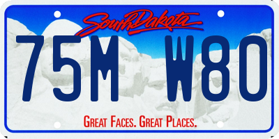SD license plate 75MW80