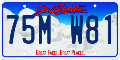 SD license plate 75MW81