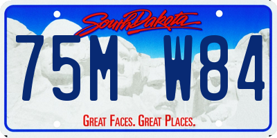 SD license plate 75MW84