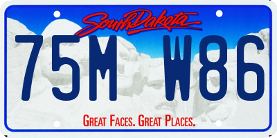SD license plate 75MW86