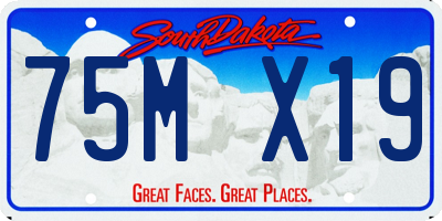 SD license plate 75MX19