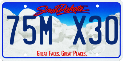 SD license plate 75MX30