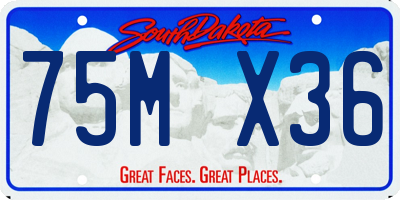 SD license plate 75MX36