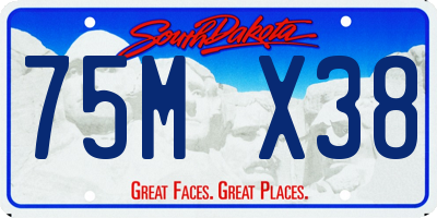 SD license plate 75MX38