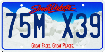 SD license plate 75MX39