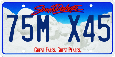 SD license plate 75MX45