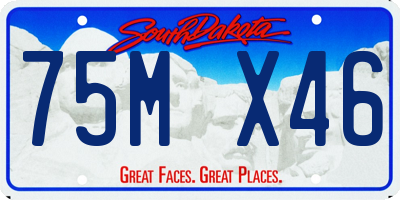 SD license plate 75MX46