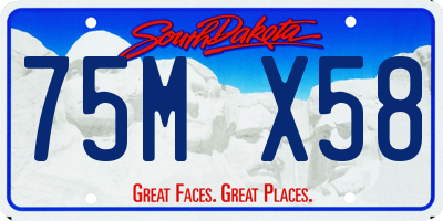 SD license plate 75MX58