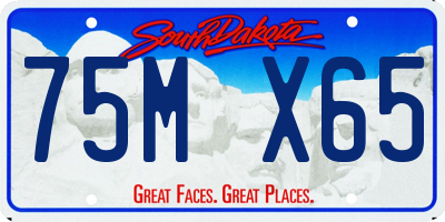SD license plate 75MX65