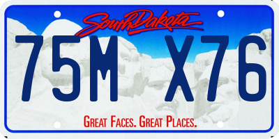 SD license plate 75MX76