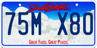 SD license plate 75MX80