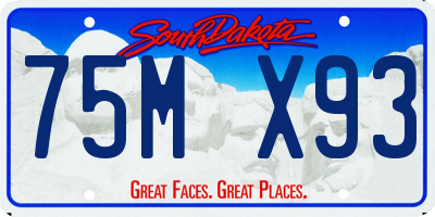 SD license plate 75MX93