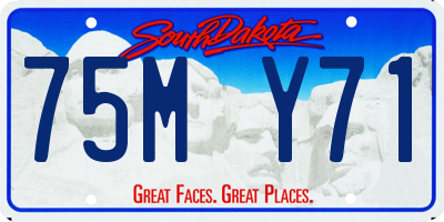SD license plate 75MY71
