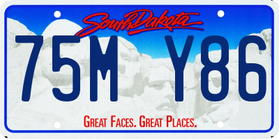 SD license plate 75MY86