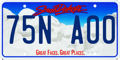 SD license plate 75NA00