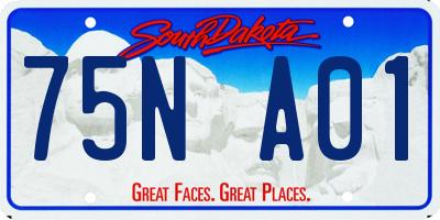 SD license plate 75NA01