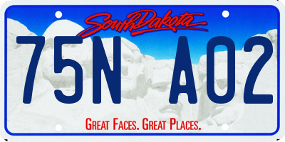 SD license plate 75NA02