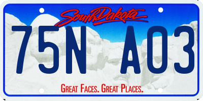 SD license plate 75NA03