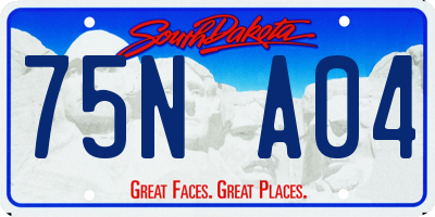 SD license plate 75NA04