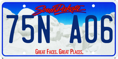 SD license plate 75NA06