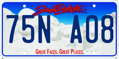 SD license plate 75NA08