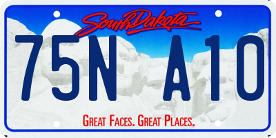 SD license plate 75NA10