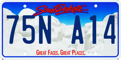 SD license plate 75NA14