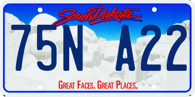 SD license plate 75NA22