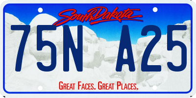 SD license plate 75NA25