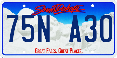 SD license plate 75NA30