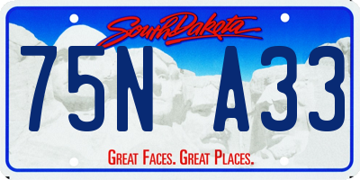 SD license plate 75NA33