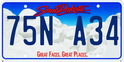 SD license plate 75NA34