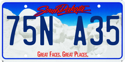 SD license plate 75NA35