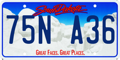 SD license plate 75NA36
