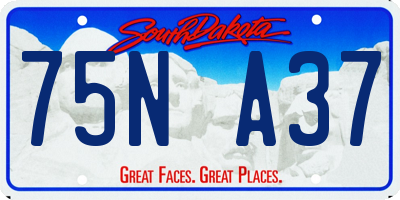SD license plate 75NA37