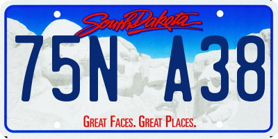 SD license plate 75NA38