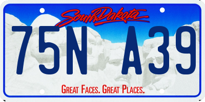 SD license plate 75NA39