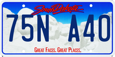 SD license plate 75NA40