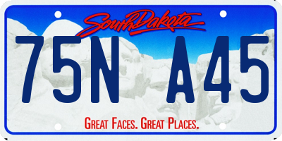 SD license plate 75NA45
