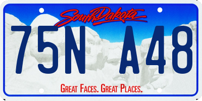 SD license plate 75NA48