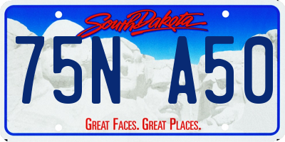 SD license plate 75NA50