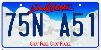 SD license plate 75NA51
