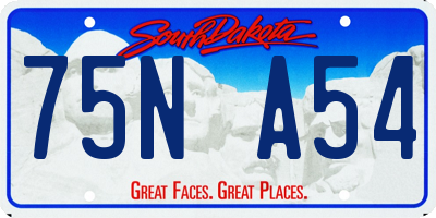 SD license plate 75NA54