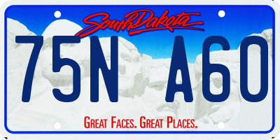 SD license plate 75NA60